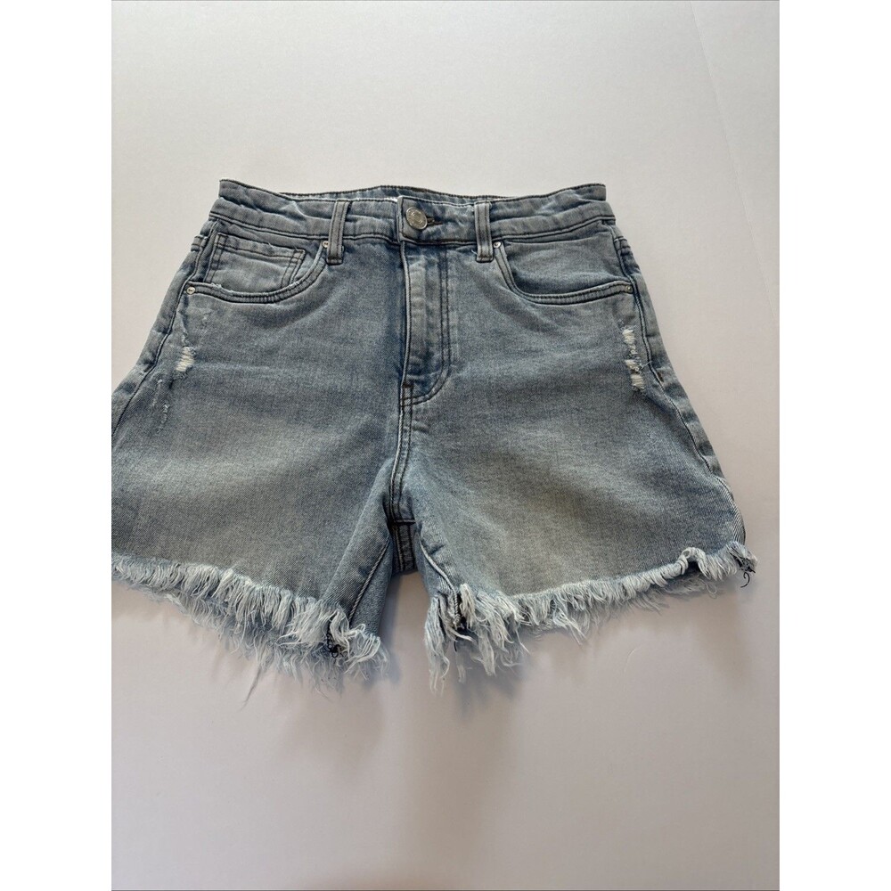 Kut From The Kloth Womens 00 Jean Shorts Blue Denim Inseam 4" Cut Off High Rise